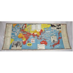  Dated Events War Map. 1945. (Atomic Bomb)